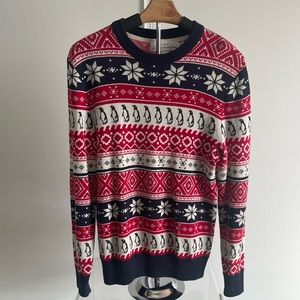 H&M LOGG Sweater, Mens Extra Small,  100% Cotton, Color: Red/Blue/Cream